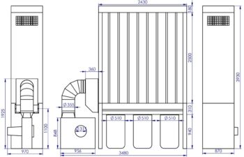 Odsávání ADAMIK FT 647N 7,5 kW A rozměry
