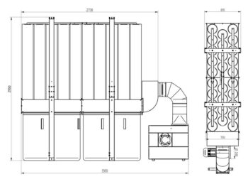 Filter unit ADAMIK FT 630 4kW dimensions